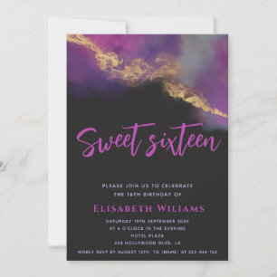 Invitación Moderno fresco Abstract alcohol tinta oro script