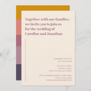 Invitación Moderno Geométrico Morado Mauve Simple Negrita Bod