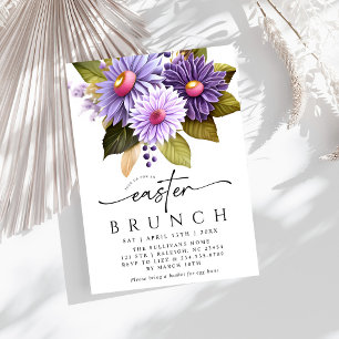 Invitación Moderno Gerbera Lilac Floral Easter Brunch