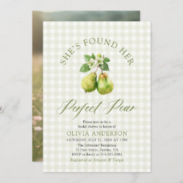 Invitación Moderno Gingham Green Perfect Pear Bridal Shower