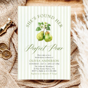 Invitación Moderno Gingham Green Perfect Pear Bridal Shower