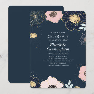 Invitación Moderno grabe en relieve la celebración floral de