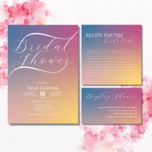 Moderno Gradiente Púrpura Ombre Script Ducha Brida