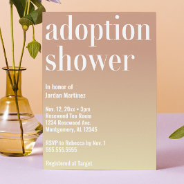 Invitación Moderno Gradiente Simple Adopción Bebé/Ducha Infan