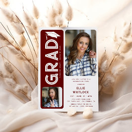 Invitación Moderno Graduado 2 Foto Partido de Graduación