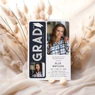 Invitación Moderno Graduado 2 Foto Partido de Graduación