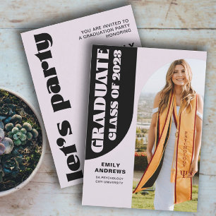 Invitación Moderno Graduado Purple Arch y Fiesta de foto grad