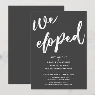 Invitación Moderno Gris Oscuro Elegimos La Recepción De Bodas