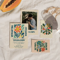 Moderno Groovy Floral Colorful Retro Bold Boda