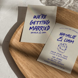 Invitación Moderno Grunge Hand Drake Retro Boda audaz