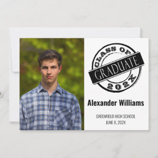 Invitación Moderno grupo masculino de graduación de fotografí