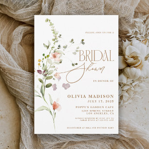 Invitación Moderno guión Boho Flor Jardín Ducha de Novias