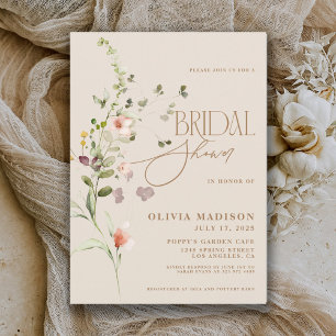 Invitación Moderno guión Boho Flor Jardín Ducha de Novias