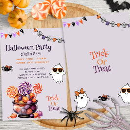 Invitación Moderno guión colorido Candy Kids Halloween Party