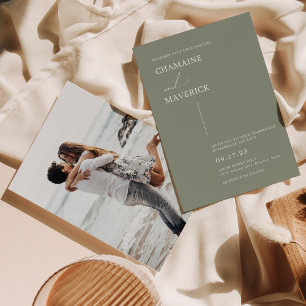 Invitación Moderno guión de ensueño Minimalista Sage Green Bo