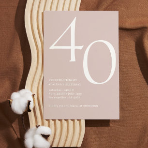 Invitación Moderno guión elegante de 40 años simple