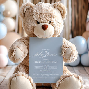 Invitación Moderno guión elegante Minimalista Baby Shower