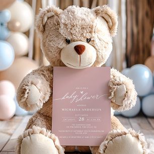 Invitación Moderno guión elegante Minimalista Baby Shower