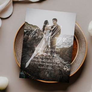 Invitación Moderno guión gráfico Elegante Boda