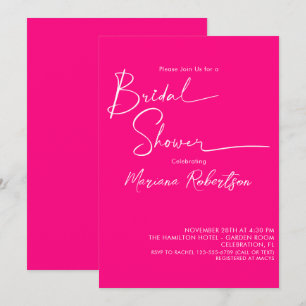 Invitación Moderno guión Minimalista brillante ducha de novia