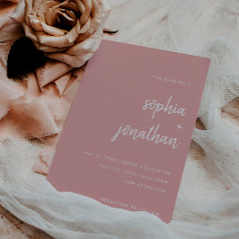 Invitación Moderno guión Minimalista Dusty Rosa | BODA