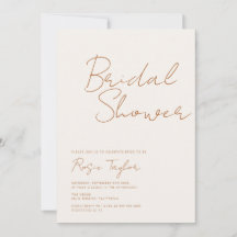 Moderno guión Minimalista Earthy Bridal Shower