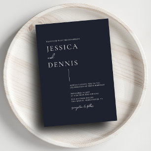 Invitación Moderno guion minimalista elegante Boda de la Mari