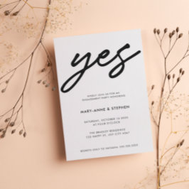 Invitación Moderno guión negro Sí Partido de compromiso Boda