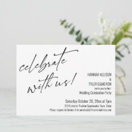 Invitación Moderno guión para celebrar con la recepción de la