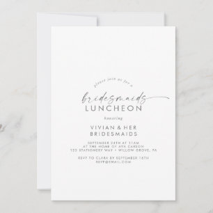 Invitación Moderno guión plateado Bridesmaids Luncheon