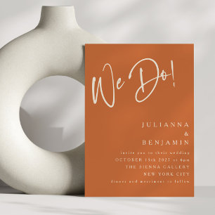 Invitación Moderno hacemos Boda elegante de escritura de terr