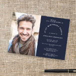 Invitación Moderno hombre de fotografía 21.ª Fiesta sorpresa<br><div class="desc">Foto Moderno Hombre 21 Sorpresa Fiesta Marina Azul. Un diseño totalmente personalizable, simplemente reemplace la foto de ejemplo con la suya y personalize el texto a sus detalles. También puede cambiar el fondo azul marino en ambos lados y el color y estilo del texto si lo desea a través de...</div>