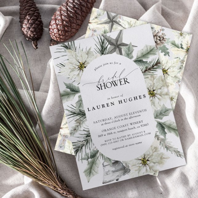 Invitación Moderno invierno Evergreen Floral Bridal Shower (Subido por el creador)
