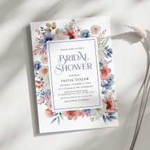 Moderno invierno Floral acuarela Bridal Shower