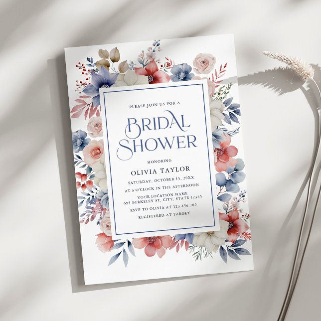 Invitación Moderno invierno Floral acuarela Bridal Shower (Subido por el creador)