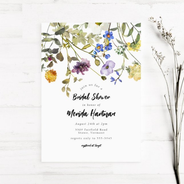 Invitación Moderno jardín de flores silvestres verde ducha de (Subido por el creador)