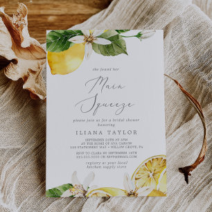 Invitación Moderno Jardín de Limón Principal Squeeze Bridal D