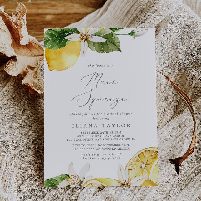 Invitación Moderno Jardín de Limón Principal Squeeze Bridal D (Subido por el creador)