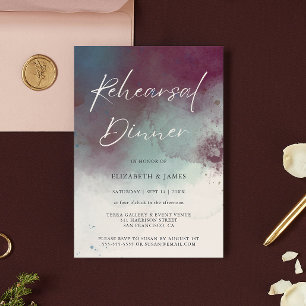Invitación Moderno Jewel Tones Boda Ensayo Cena