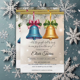 Invitación Moderno Jingle Bells Navidad Ornamento Baby Shower
