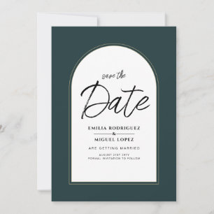 Invitación Moderno JUNIPER Boda de Oro Verde INVITA Código QR