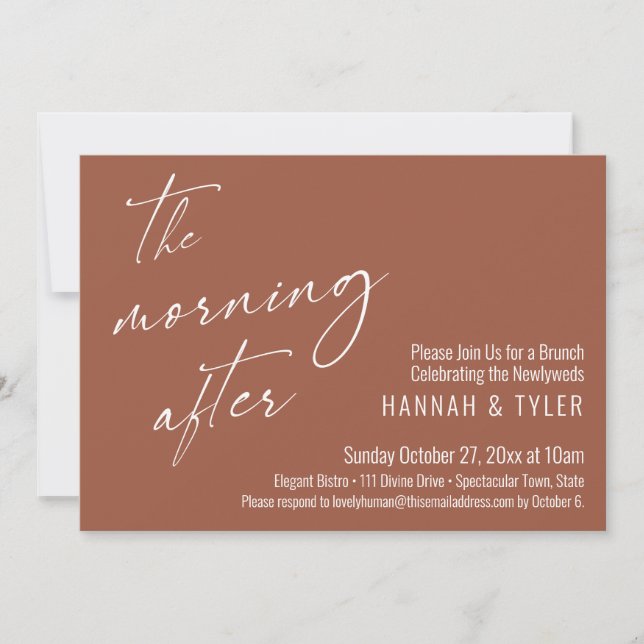 Invitación Moderno La Mañana Después Del Boda Brunch Terracot (Anverso)