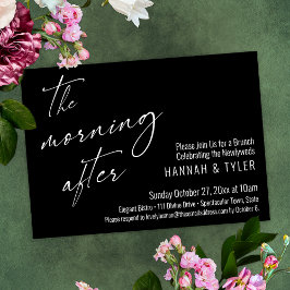 Invitación Moderno La Mañana Después Del Brunch Boda Negro