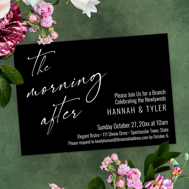 Invitación Moderno La Mañana Después Del Brunch Boda Negro (Subido por el creador)
