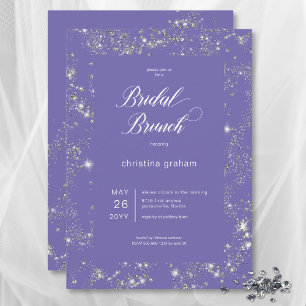 Invitación Moderno Lavanda Glam Diamond Frame Brunch Bridal
