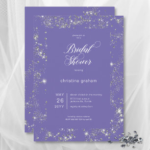 Invitación Moderno Lavanda Glam Diamond Frame Ducha Bridal