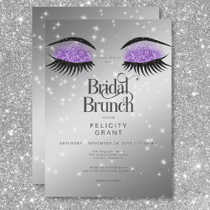Invitación Moderno Lavanda Purple Glam Oyes Bridal Brunch