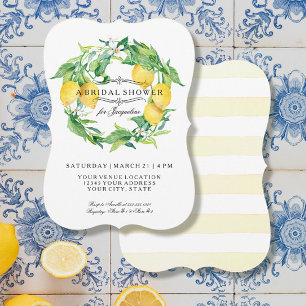 Invitación Moderno Lemon Floral Citrus Bracket Shower