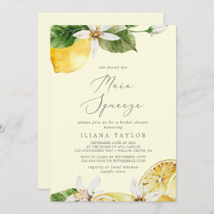 Invitación Moderno Lemon Yellow Main Squeeze Bridal Shower