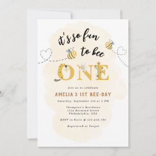 Invitación Moderno Lindo Es tan divertido ser uno cumpleaños 